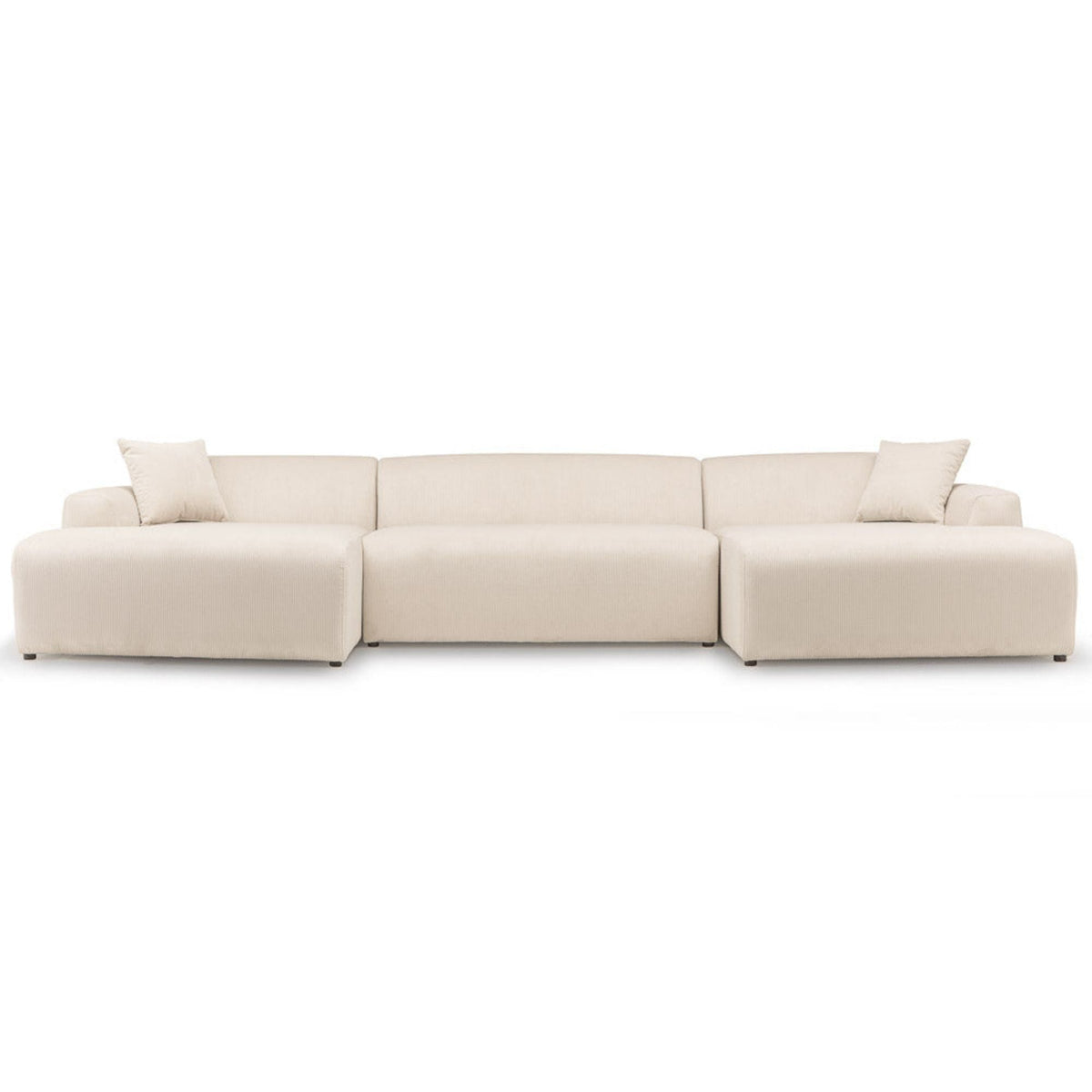 High-Quality Microfiber Sectional Sofa with Deep Seating - Beige or Dark Green, photo 6 of 24