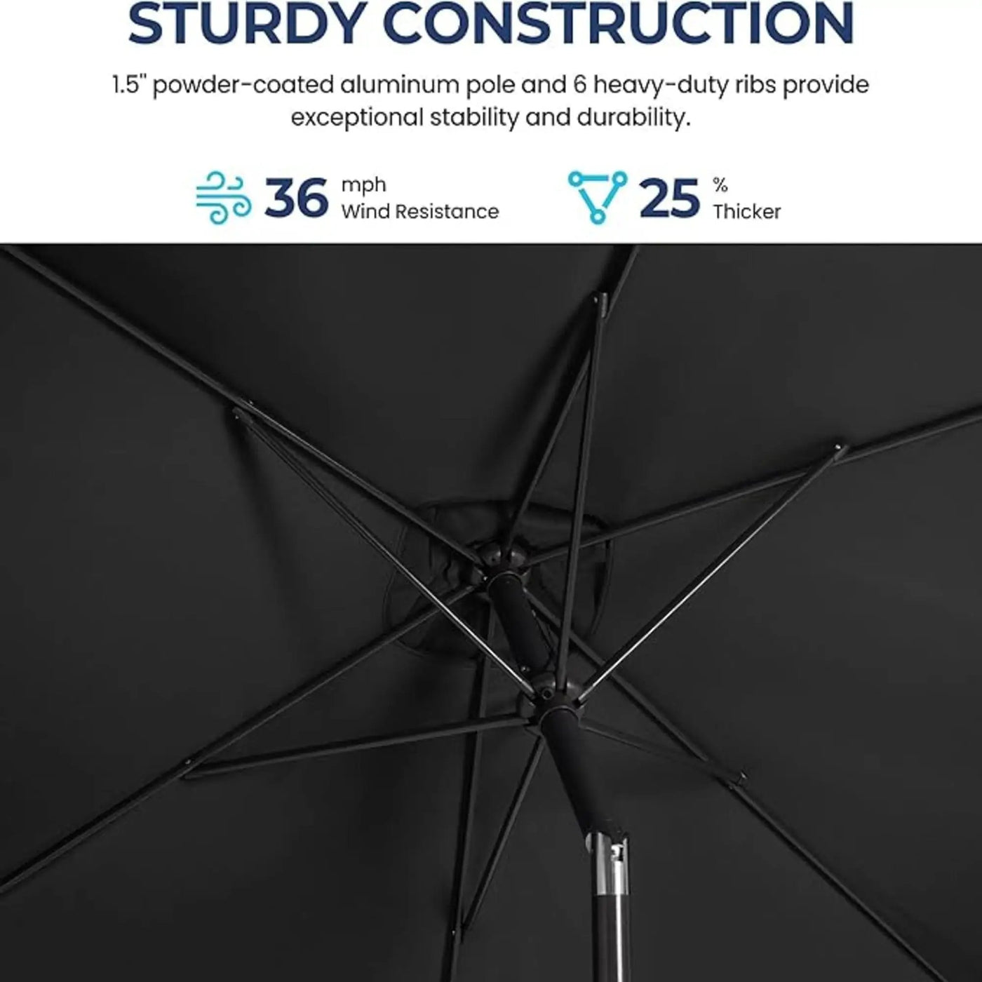 Rectangular Patio Umbrella With Crank Tilt, Polyester UV-Resistant Canopy by HouseOfZazla