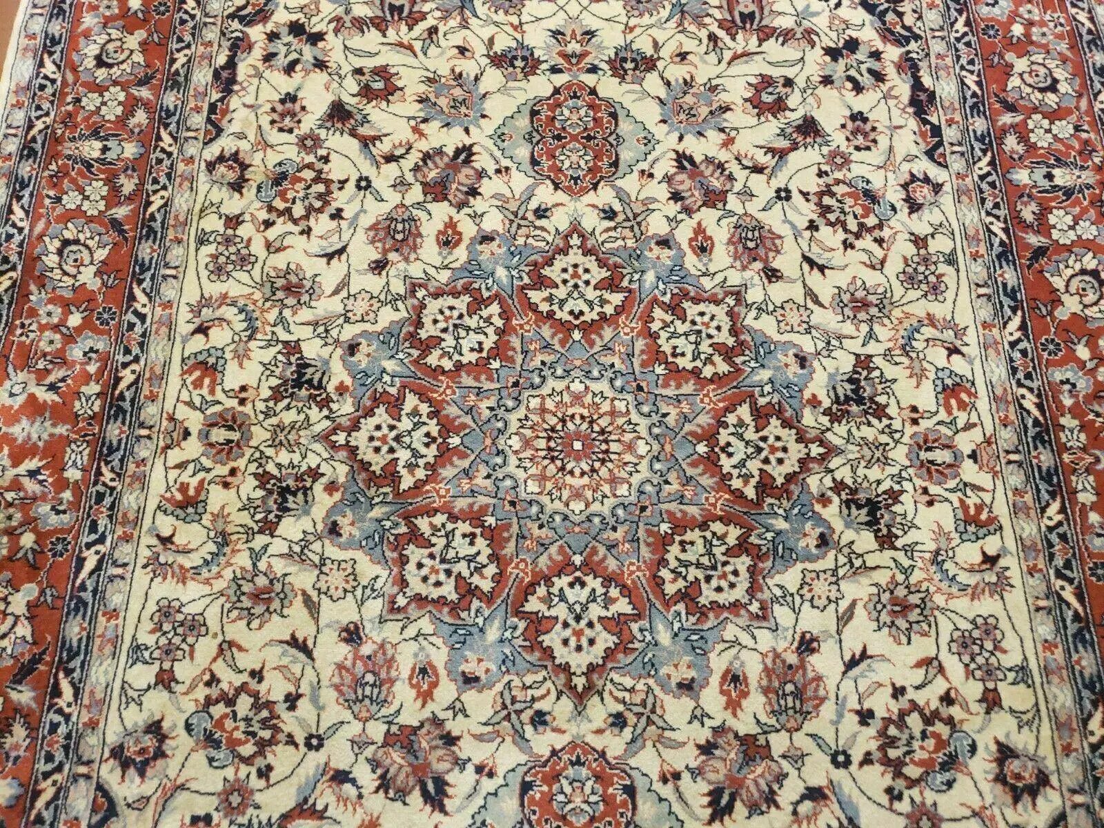 4' X 6' Handmade Ultra Fine Chinese Floral Oriental Wool Rug Hand Knotted Beige by Jewel Rugs