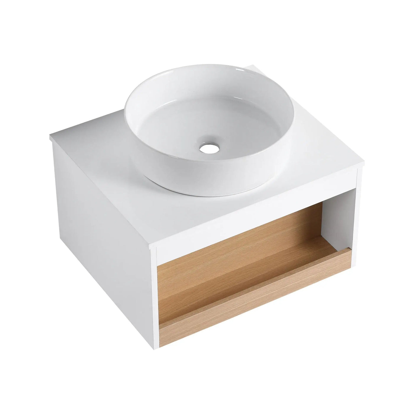 Floating Bathroom Vanity With Glossy Round Vessel Sink by Unique Piece Furniture