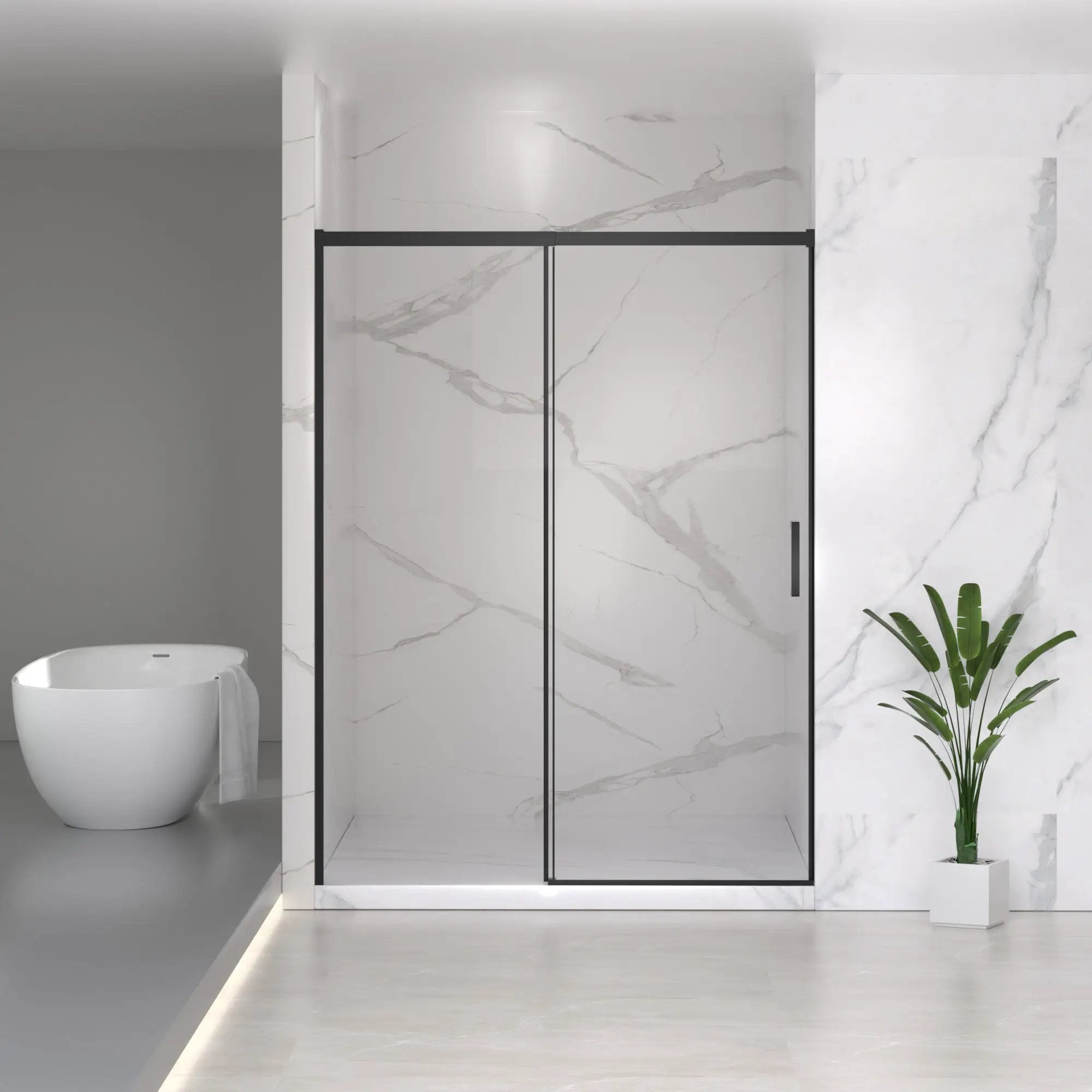 56-60" W x 74" H Semi-Frameless Sliding Shower Door by HouseOfZazla
