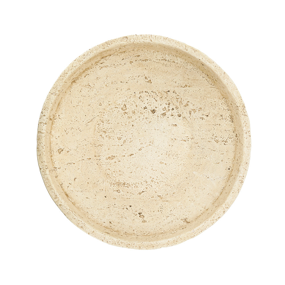 Cement Ribbed Decorative Bowl with Tiered Base - Cement, photo 4 of 6