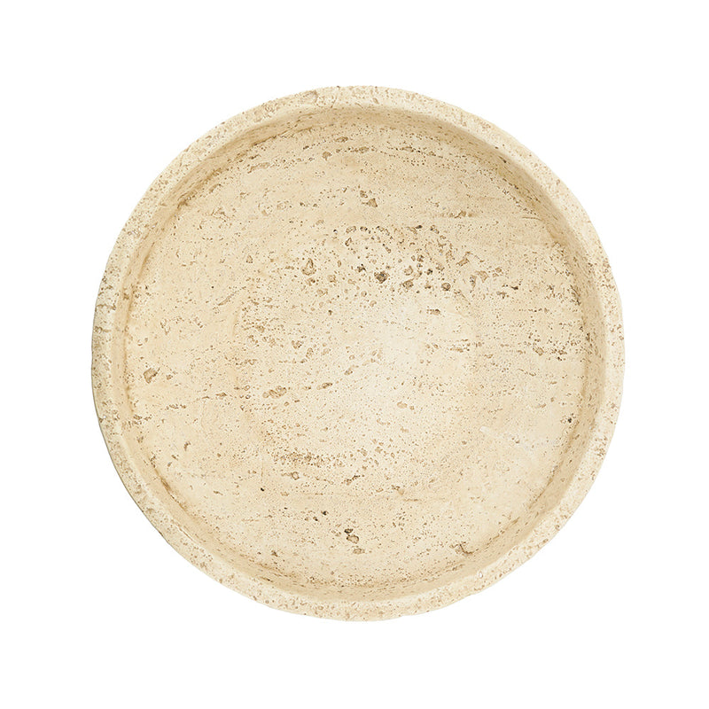 Cement Ribbed Decorative Bowl with Tiered Base - Cement, photo 4 of 6