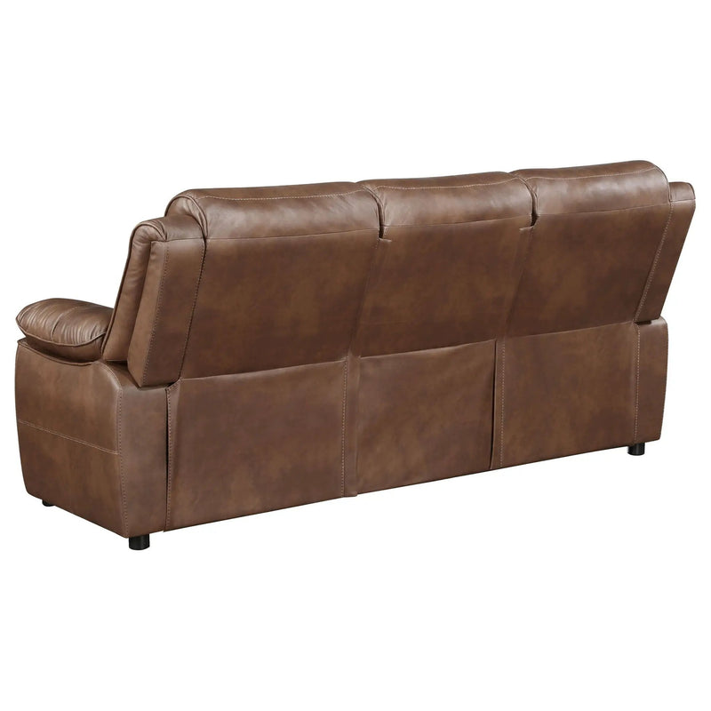 Ellington Upholstered Padded Arm Sofa Dark Brown by Unique Piece Furniture