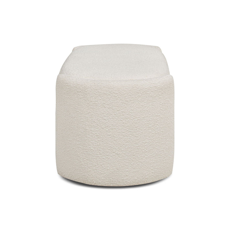 Fuji - Oval Storage Bench, Upholstered - Ivory White by HouseOfZazla