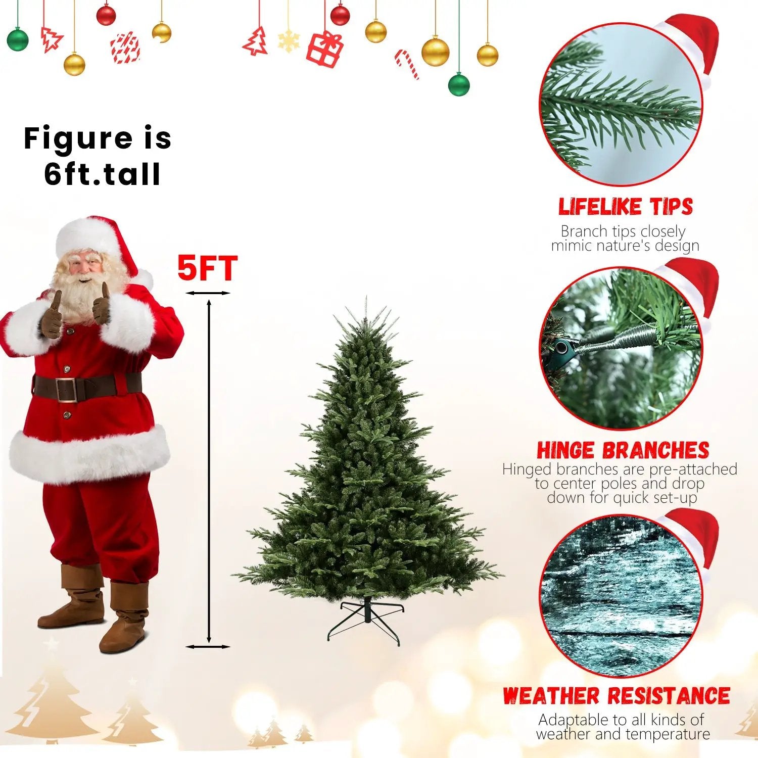 Full-Shaped 8FT Christmas Tree with 2673 Tips by HouseOfZazla