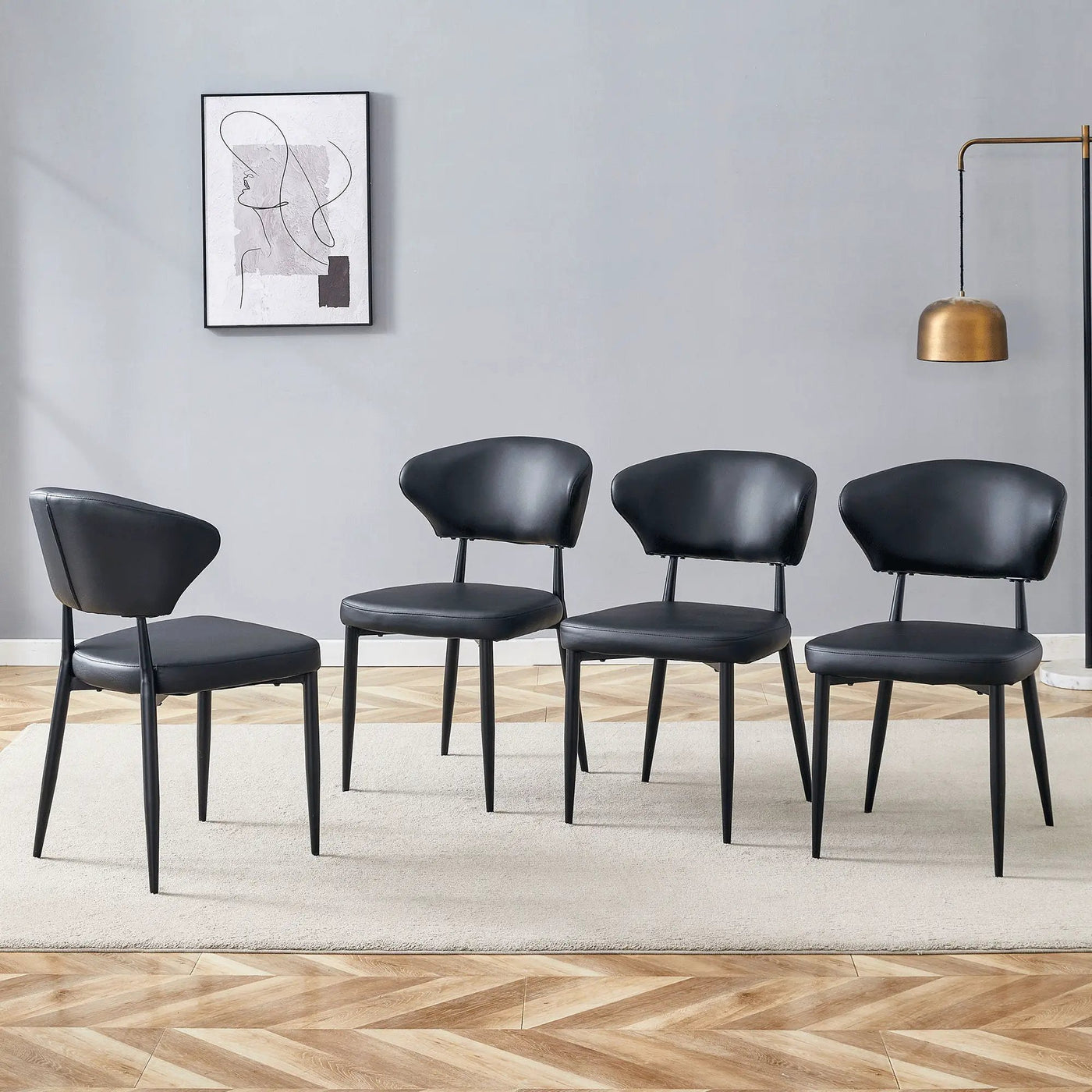 Minimalist Ergonomic Dining Chair With Curved Backres (Set of 4) by HouseOfZazla