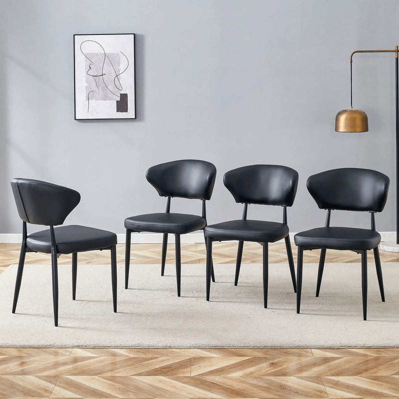 Minimalist Ergonomic Dining Chair With Curved Backres (Set of 4) by HouseOfZazla