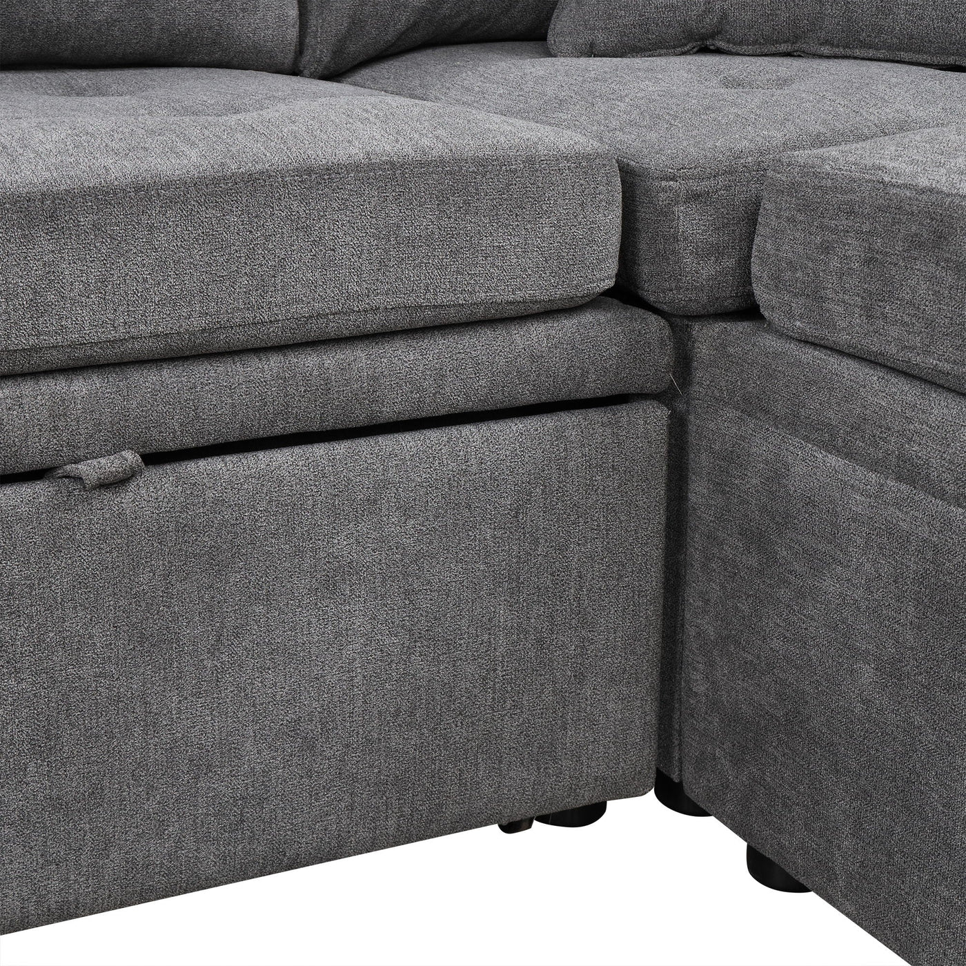 Oversized Sectional Sofa U-Shaped Sofa Couch Pull-Out Sofa Bed With Two Throw Pillows For Living Room by HouseOfZazla