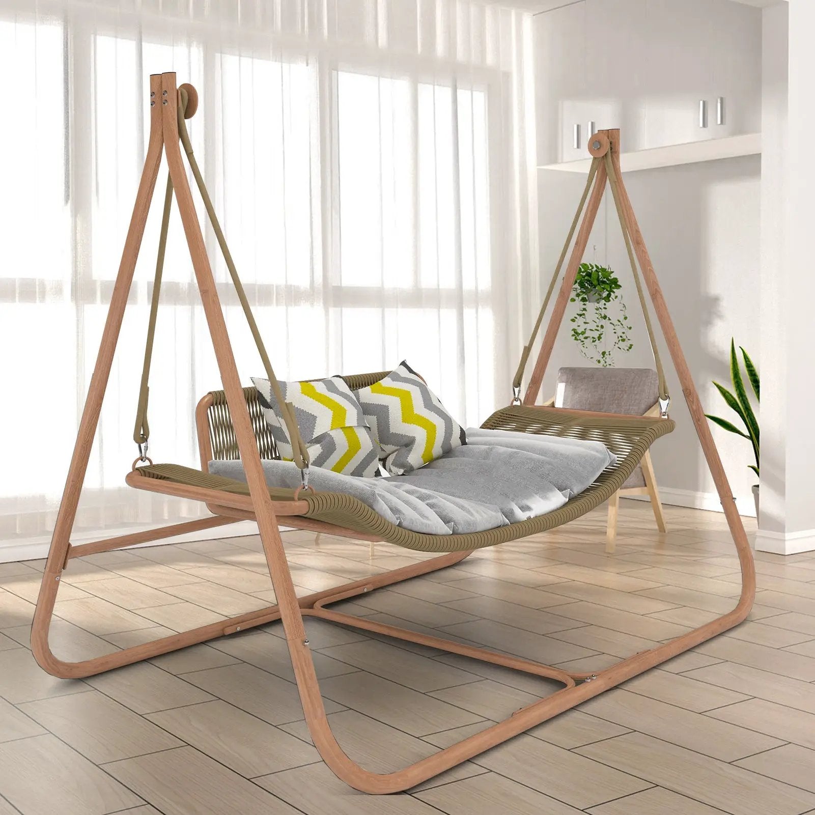 Freestanding Double Egg Swing Chair with Stand by HouseOfZazla