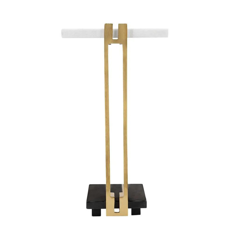 Crystal Side Table With Metal Frame, Artistic Accent Table For Living Room by HouseOfZazla