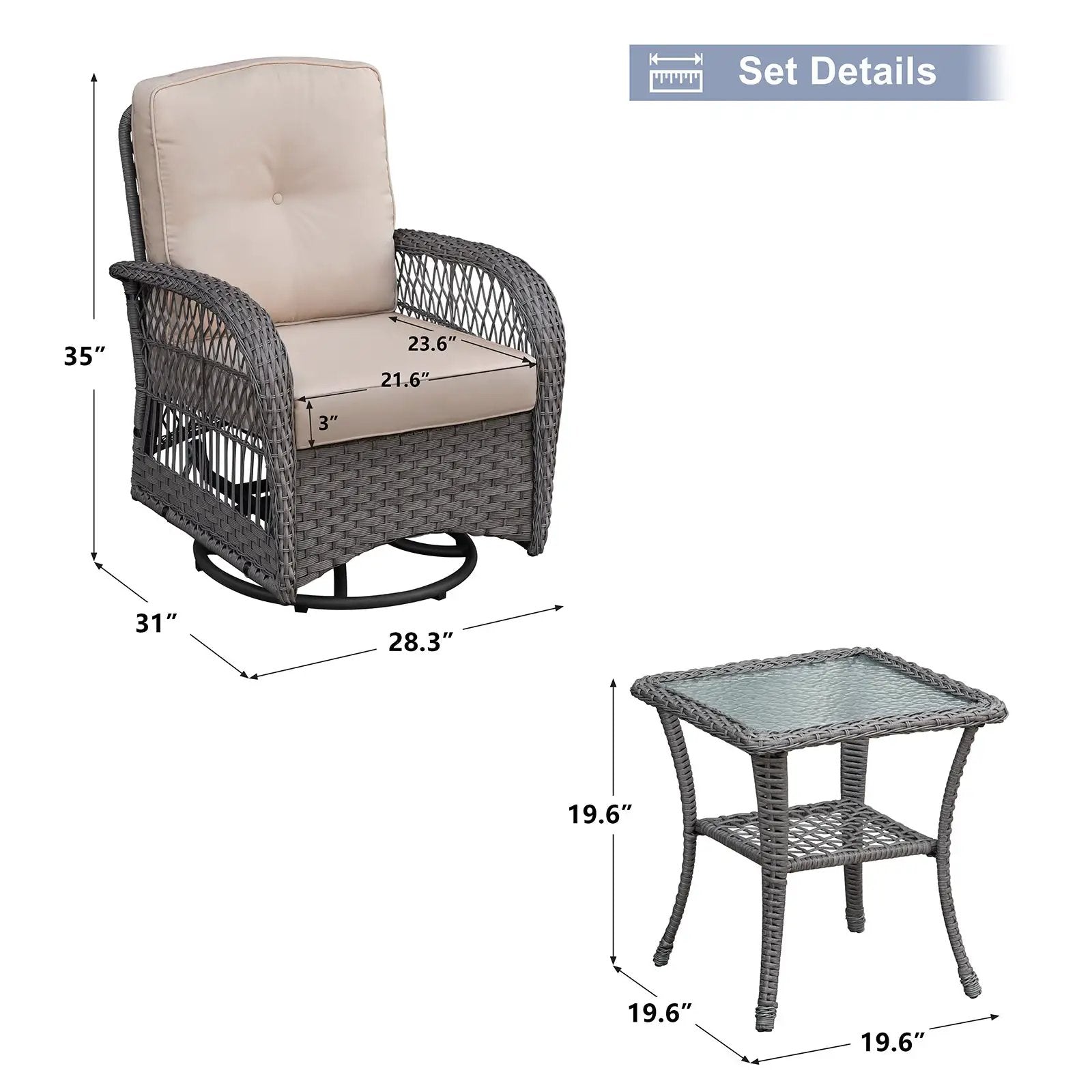 3 Pieces Conversation Set by HouseOfZazla