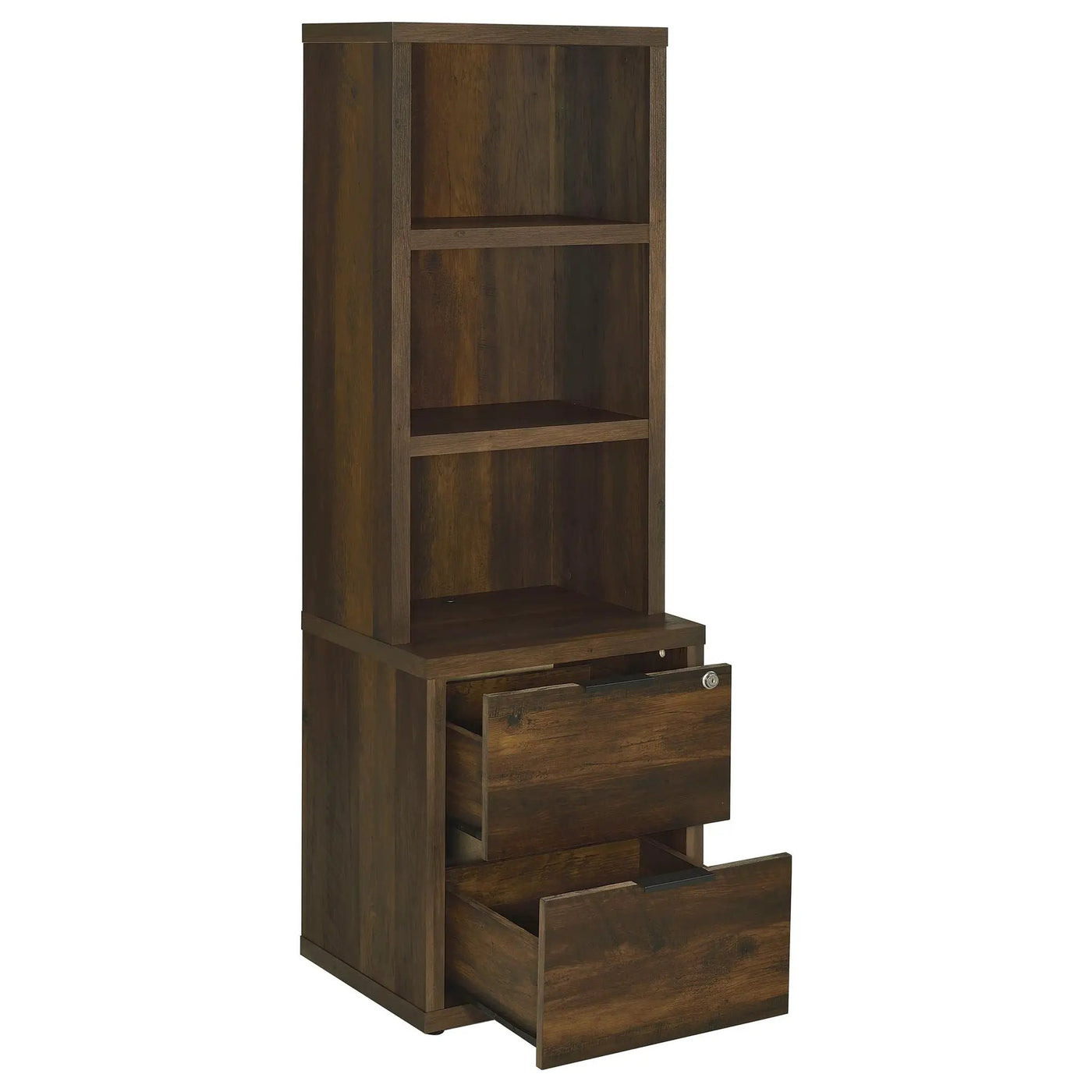 Geary - 3 Shelf Bookcase With USB Charging And Lockable Top Drawer by HouseOfZazla