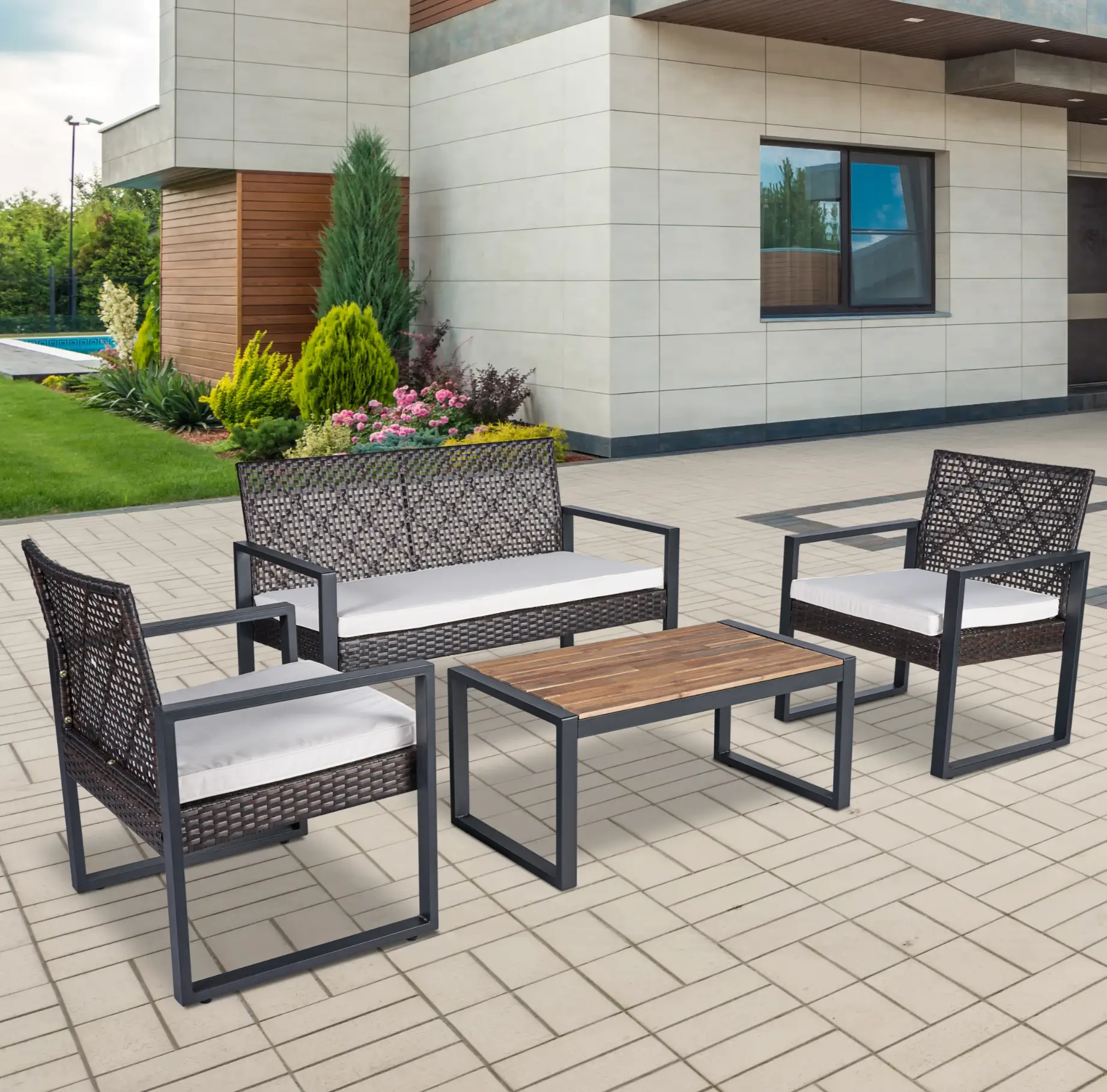 4-Piece Patio Furniture Set by HouseOfZazla