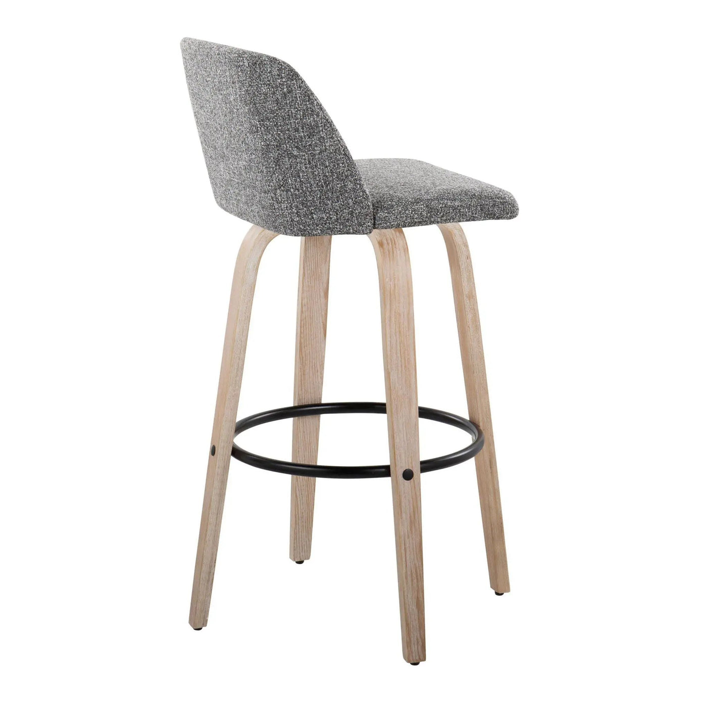 Toriano - Mid-Century Modern Fixed Height BarStool With Round Footrest (Set of 2) by HouseOfZazla