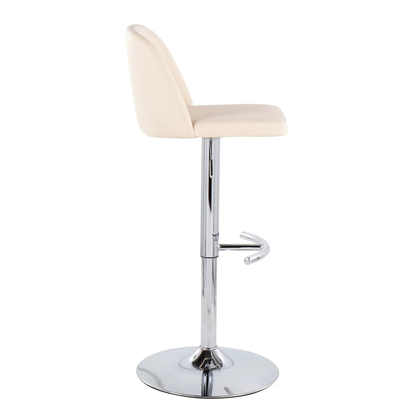 Toriano - Contemporary Adjustable Barstool With Swivel & Rounded T Footrest (Set of 2) by HouseOfZazla