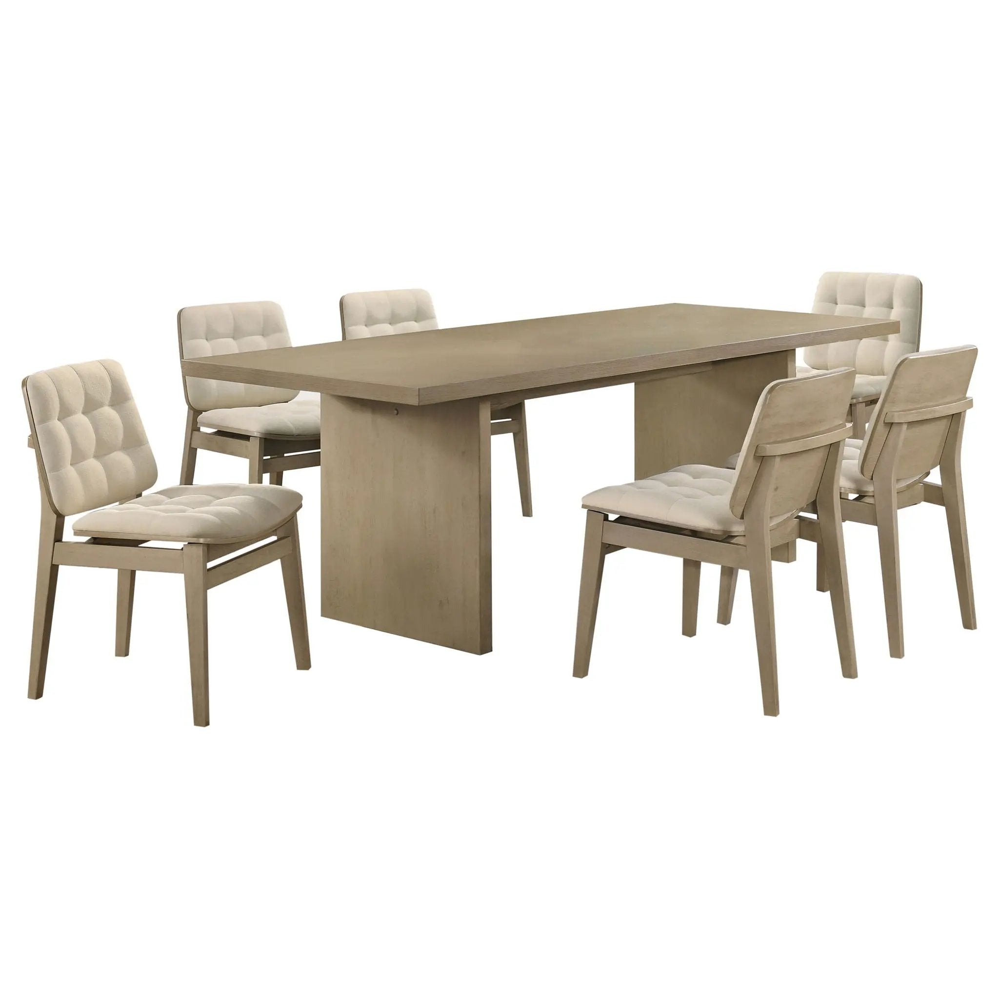 Decker 7-piece 82-inch Rectangular Dining Set Cream and Natural Oak by Unique Piece Furniture