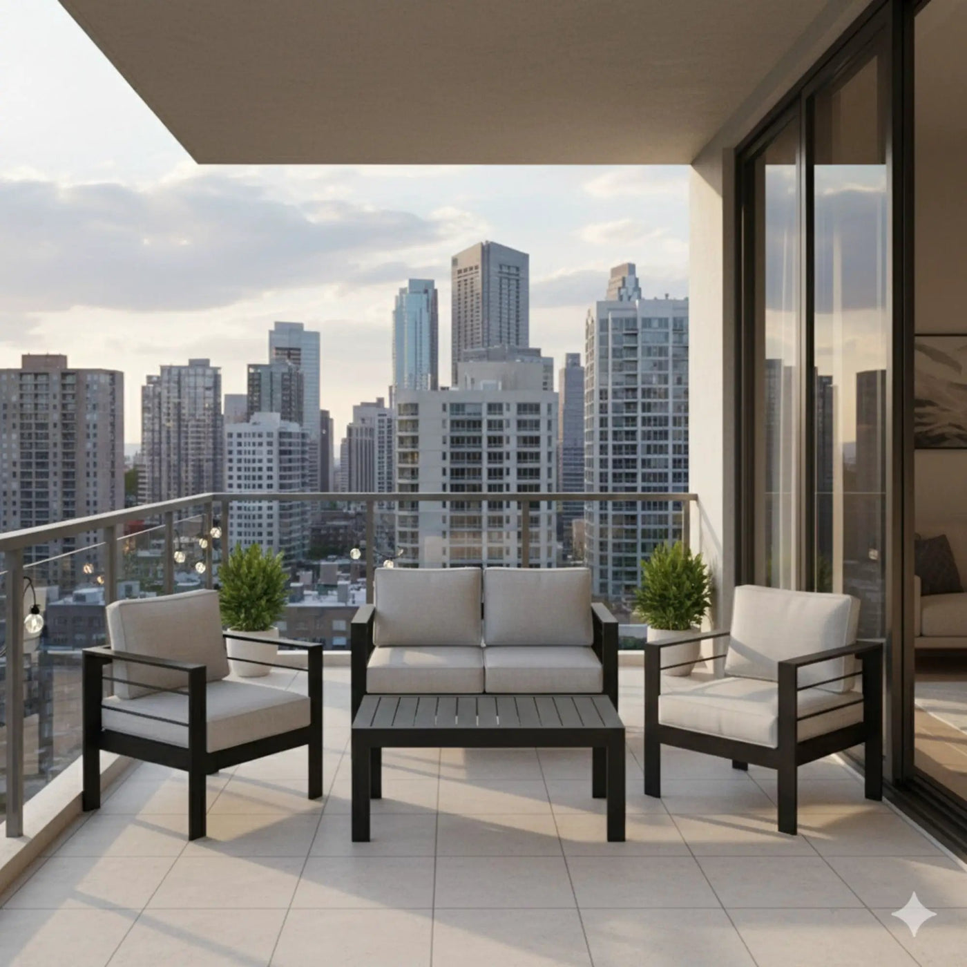 Outdoor Patio Set, All-Weather With Thick Cushions by HouseOfZazla