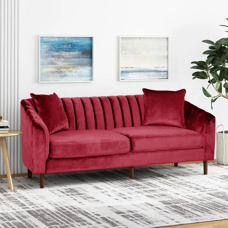 3-Seater Sofa (Wine Red) by HouseOfZazla
