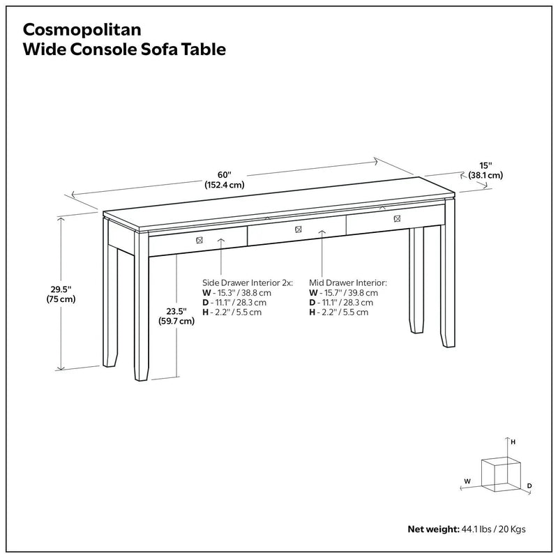 Cosmopolitan - Wide Console Sofa Table - Mahogany Brown by Unique Piece Furniture