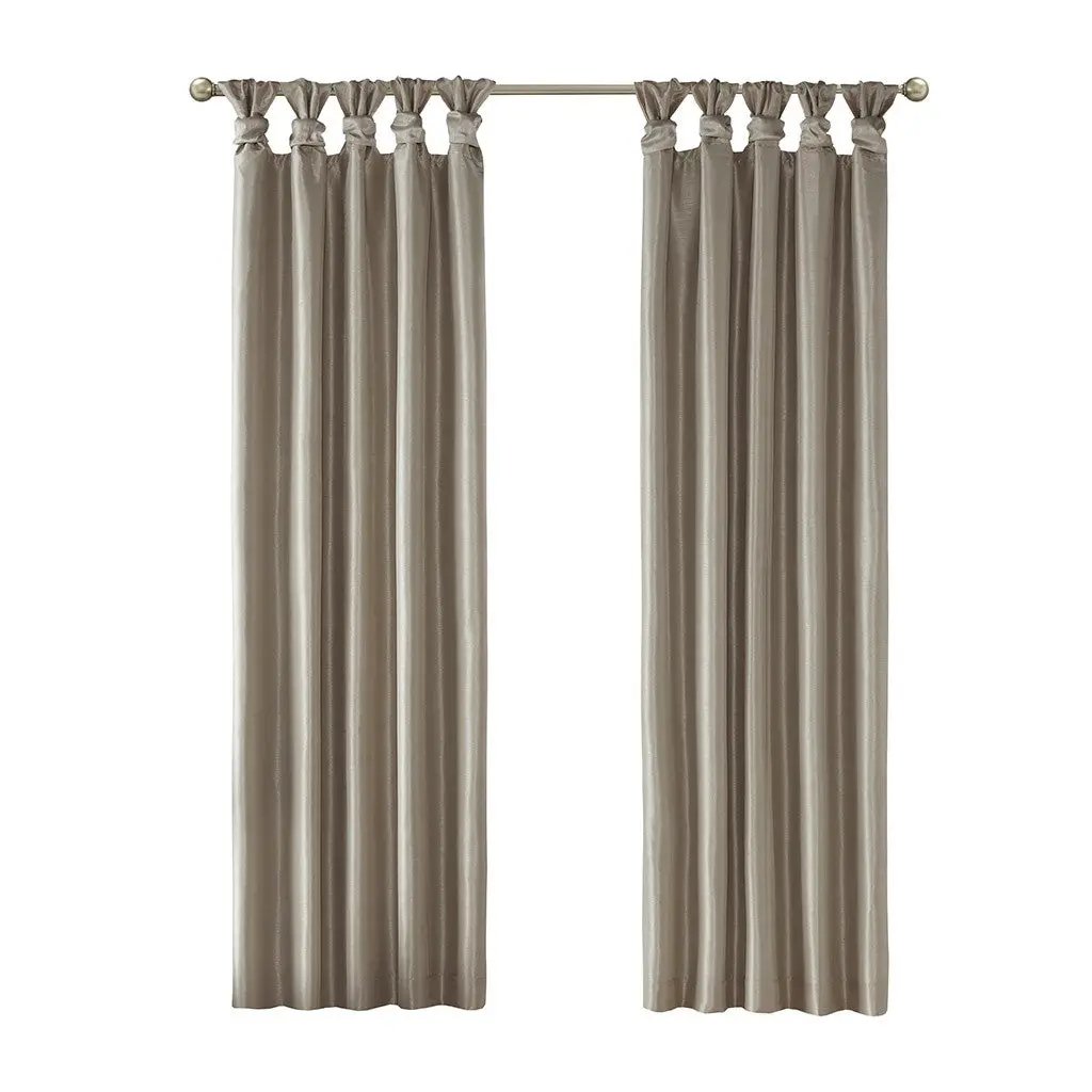 Twist Tab Total Blackout Window Curtain Panel Pewter 50x84 by HouseOfZazla