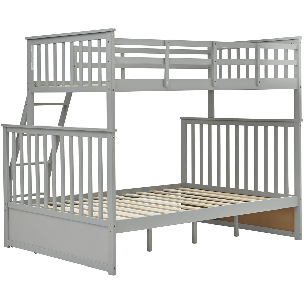 Twin over Full Bunk Bed with Ladder and Safety Guard Rails – Dark Gray or Dark Brown, photo 12 of 40