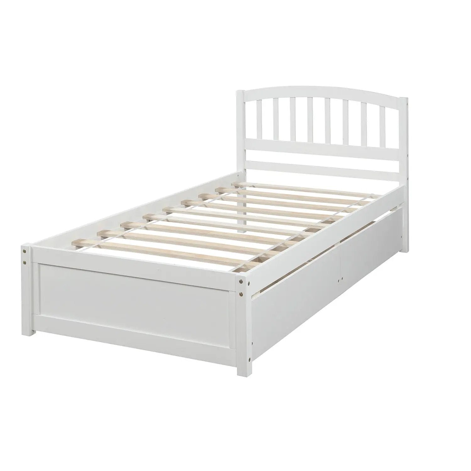 Platform Storage Bed Wood Bed Frame With Two Drawers And Headboard by HouseOfZazla