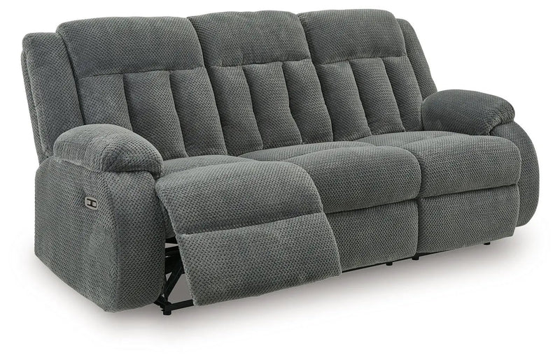 Observation - Reclining Power Sofa With Drop Down Table - Steel by Unique Piece Furniture