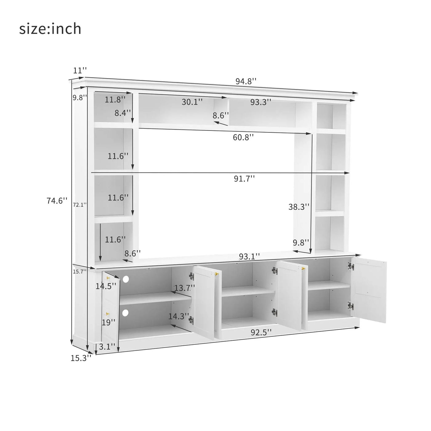 All-In-One TV Stand With Bookcase For TVs Up To 70" by HouseOfZazla