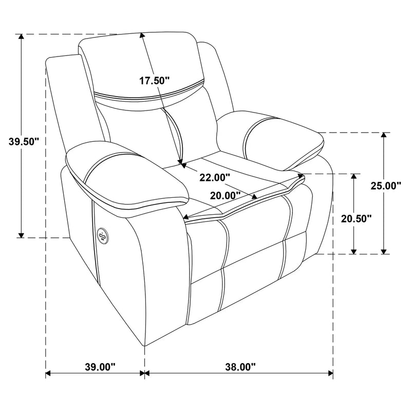 Salerno - Power Recliner Chair With USB Charging by Unique Piece Furniture