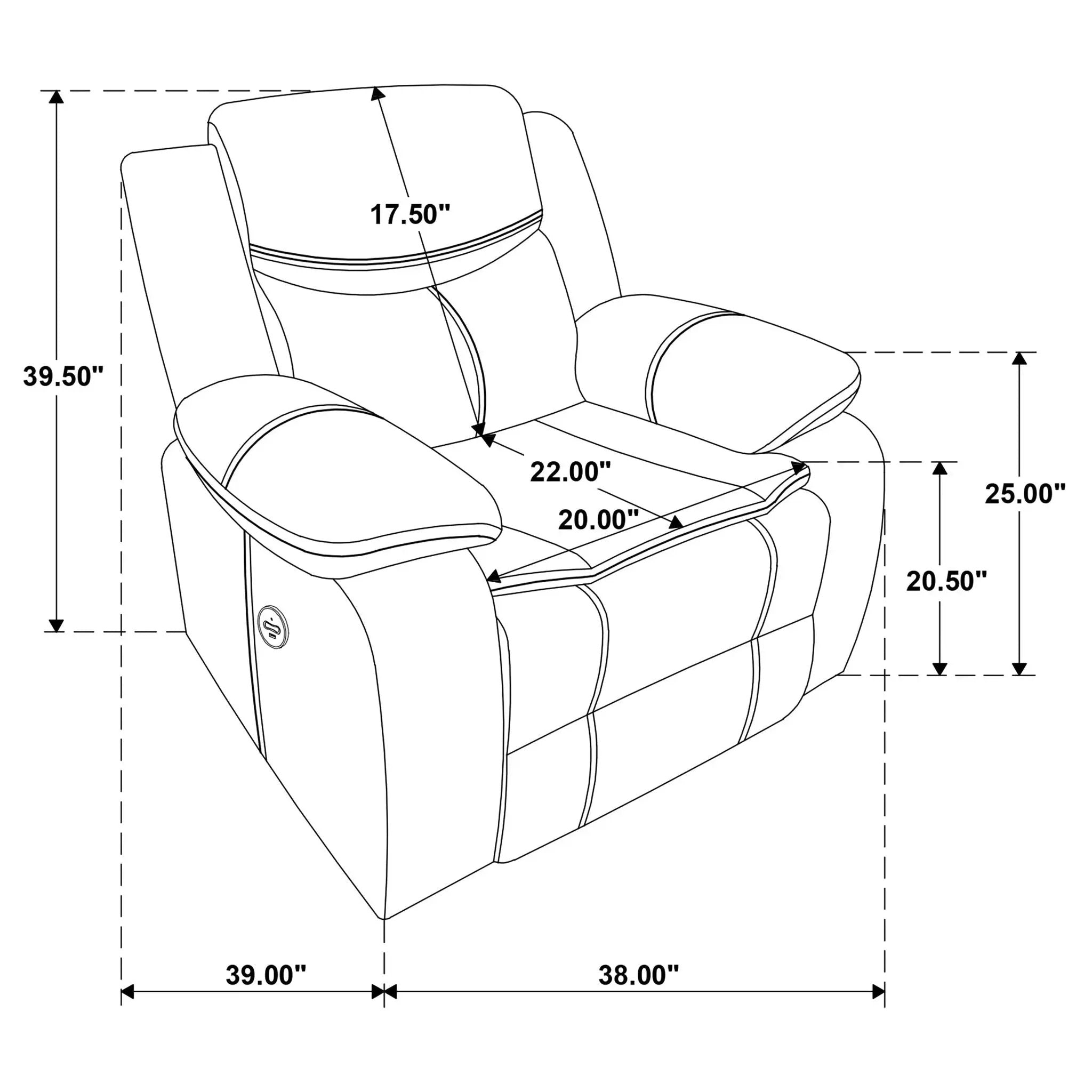 Salerno - Power Recliner Chair With USB Charging by HouseOfZazla