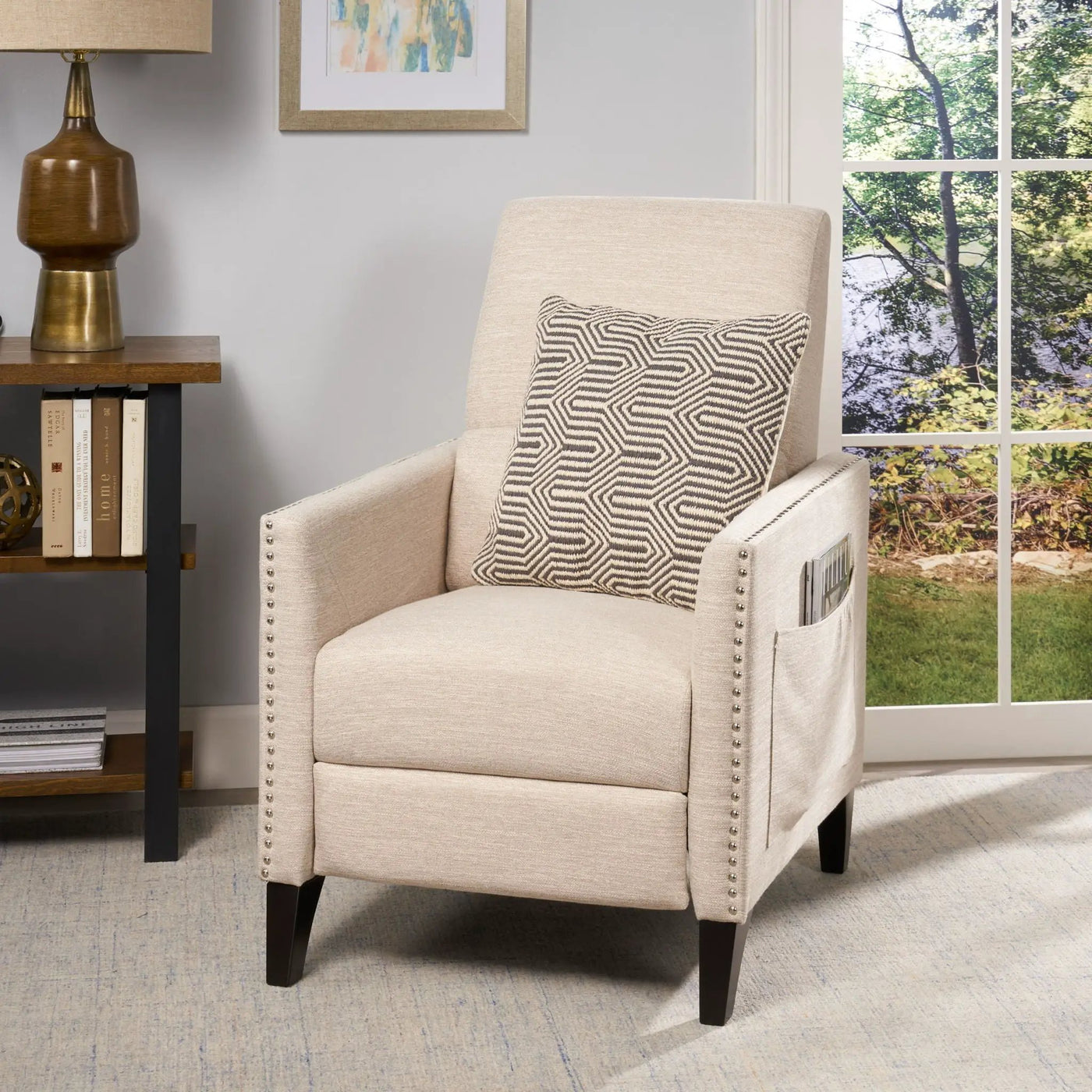Kiersten Contemporary Fabric Pushback Recliner by HouseOfZazla