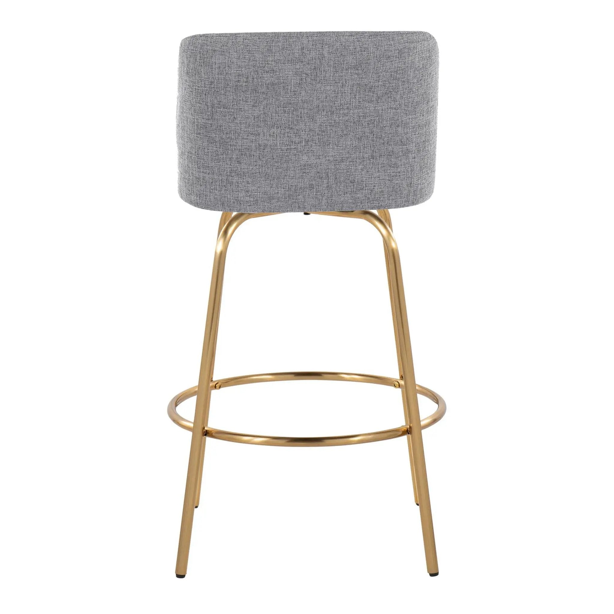 Toriano - Contemporary, Fixed Height Counter Stool With Swivel With Round Footrest (Set of 2) by Unique Piece Furniture