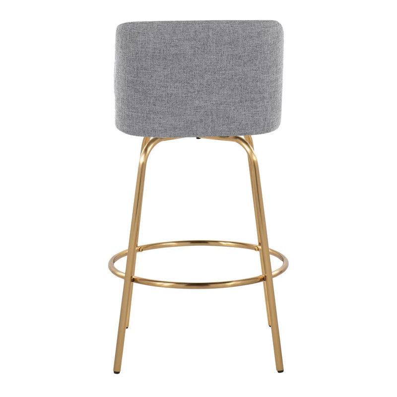 Toriano - Contemporary, Fixed Height Counter Stool With Swivel With Round Footrest (Set of 2) by Unique Piece Furniture