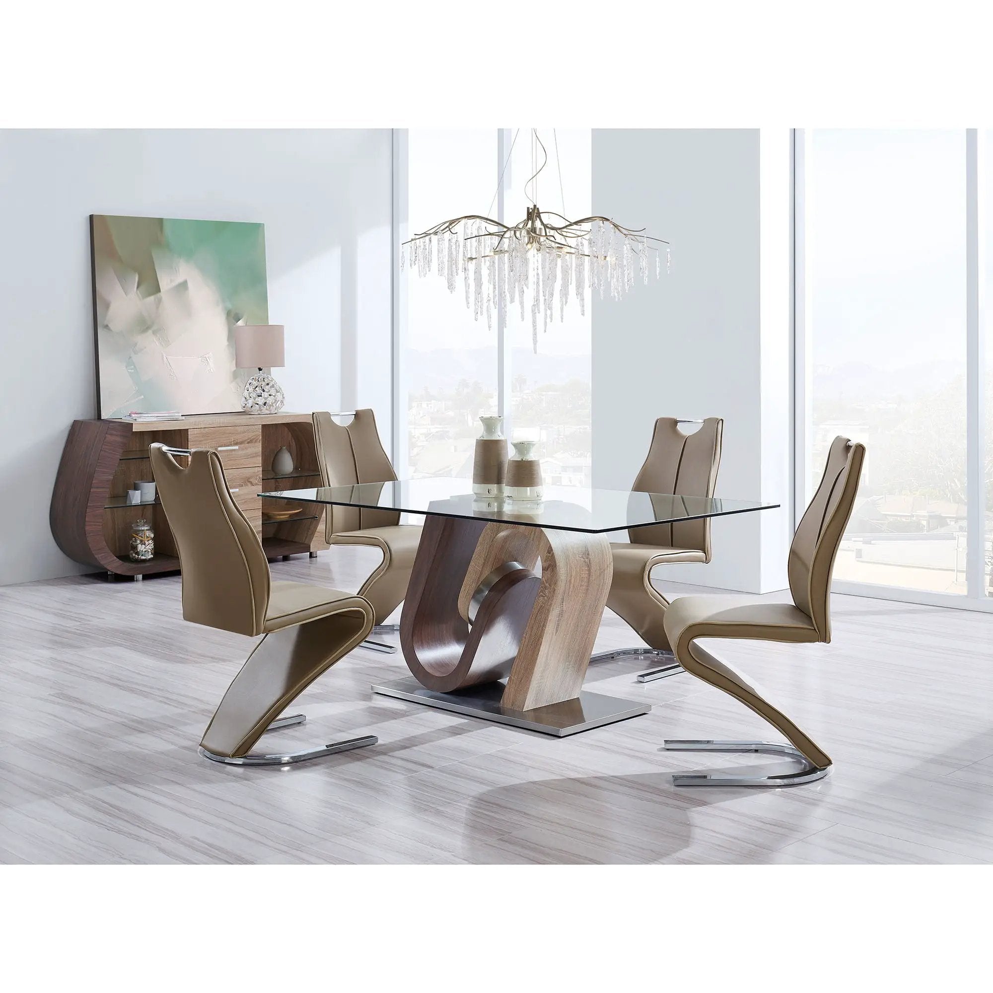 Tony - Dining Table - Brown / Beige by Unique Piece Furniture