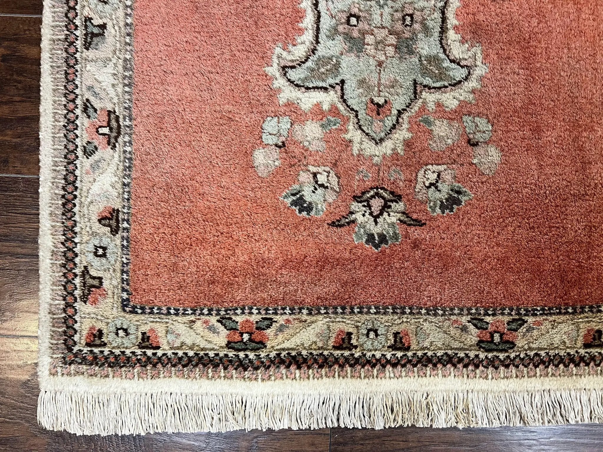 Persian Tabriz Runner Rug 3 x 12, Open Field, Terracotta by Jewel Rugs