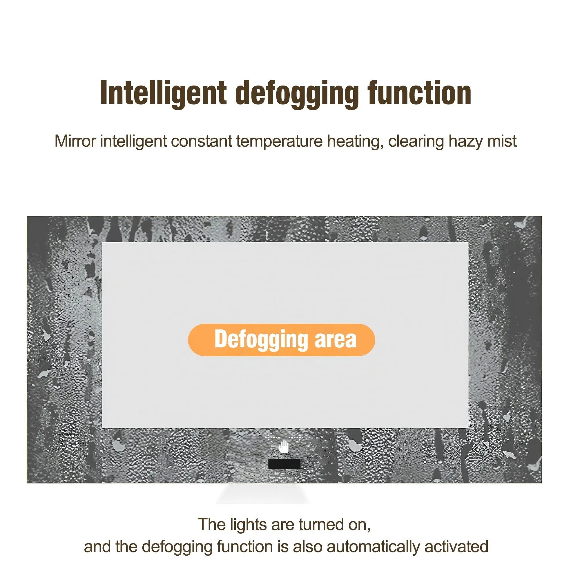 Frameless Bathroom Mirror With Light, LED Backlit, Tri Color Dimming, Anti Fog, Smart Sensor - Silver by HouseOfZazla