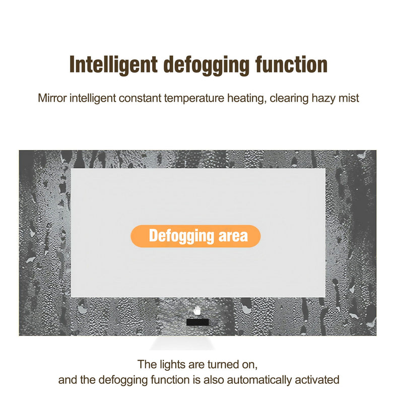 Frameless Bathroom Mirror With Light, LED Backlit, Tri Color Dimming, Anti Fog, Smart Sensor - Silver by HouseOfZazla
