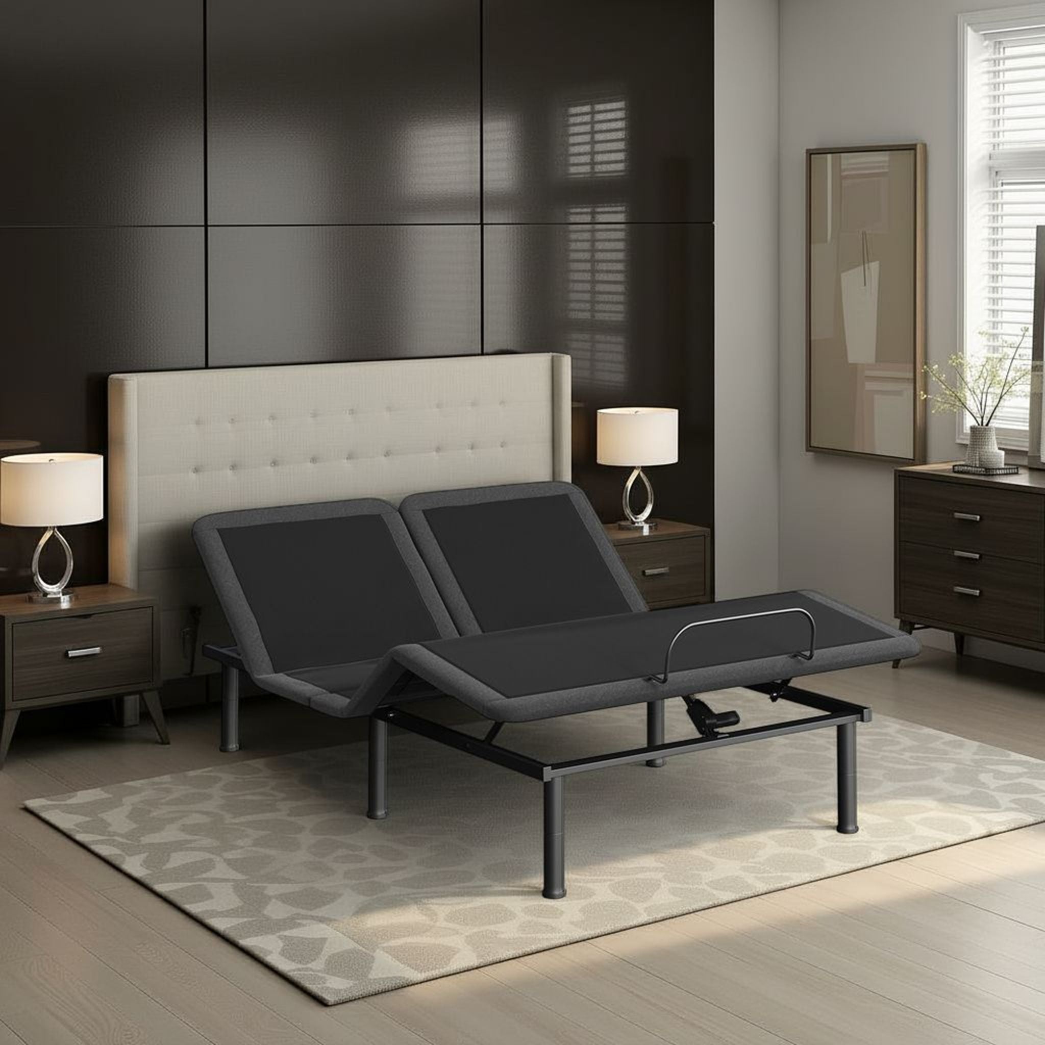 Quick Assembly Adjustable Bed Frame With Voice Activated Controls by HouseOfZazla