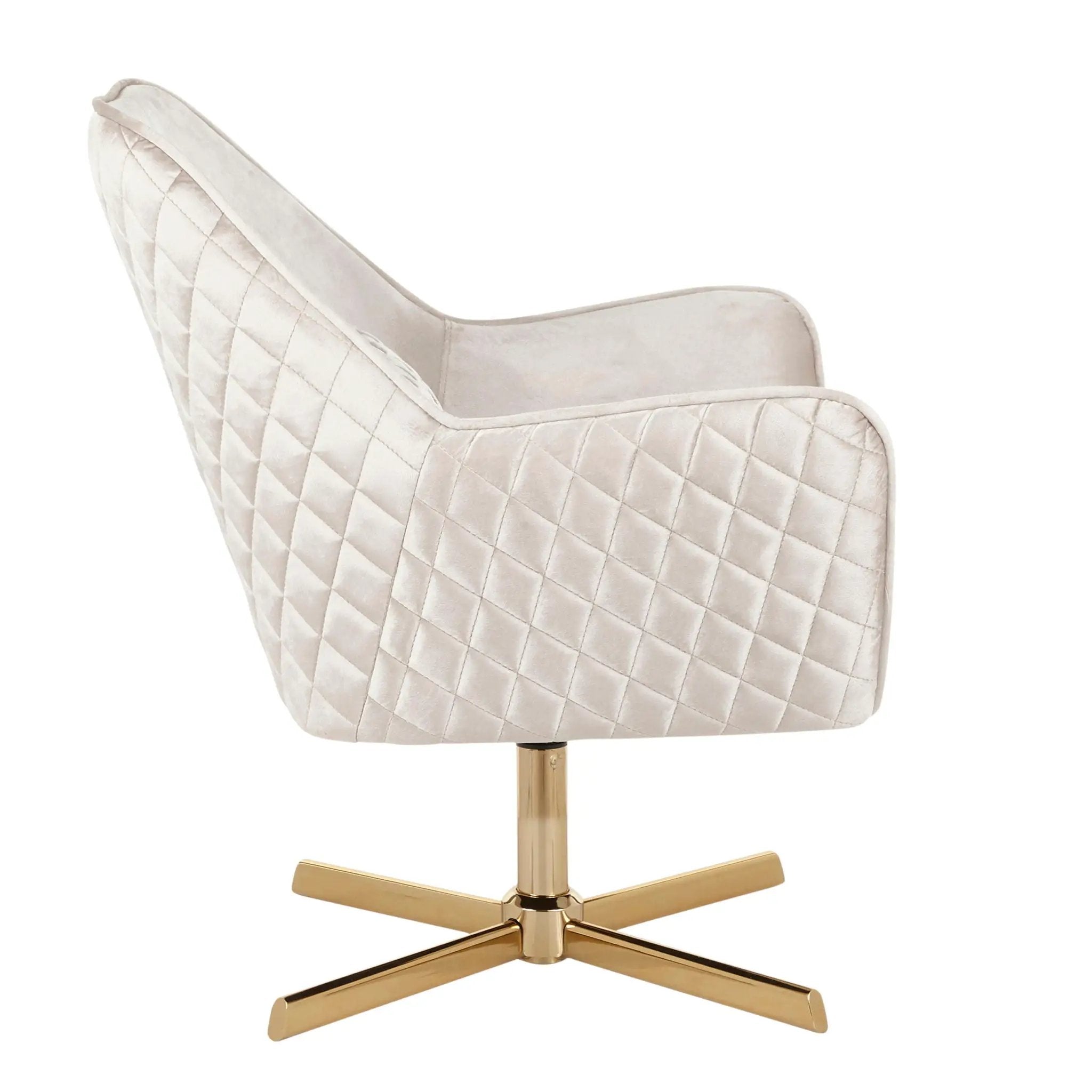 Diana - Contemporary Lounge Chair - Gold / Cream by HouseOfZazla