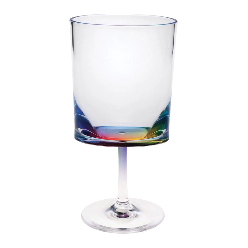 Halo Leadingware Oval Plastic Wine Glasses (Set of 4), Unbreakable Bpa Free Acrylic, 12Oz - Clear by HouseOfZazla