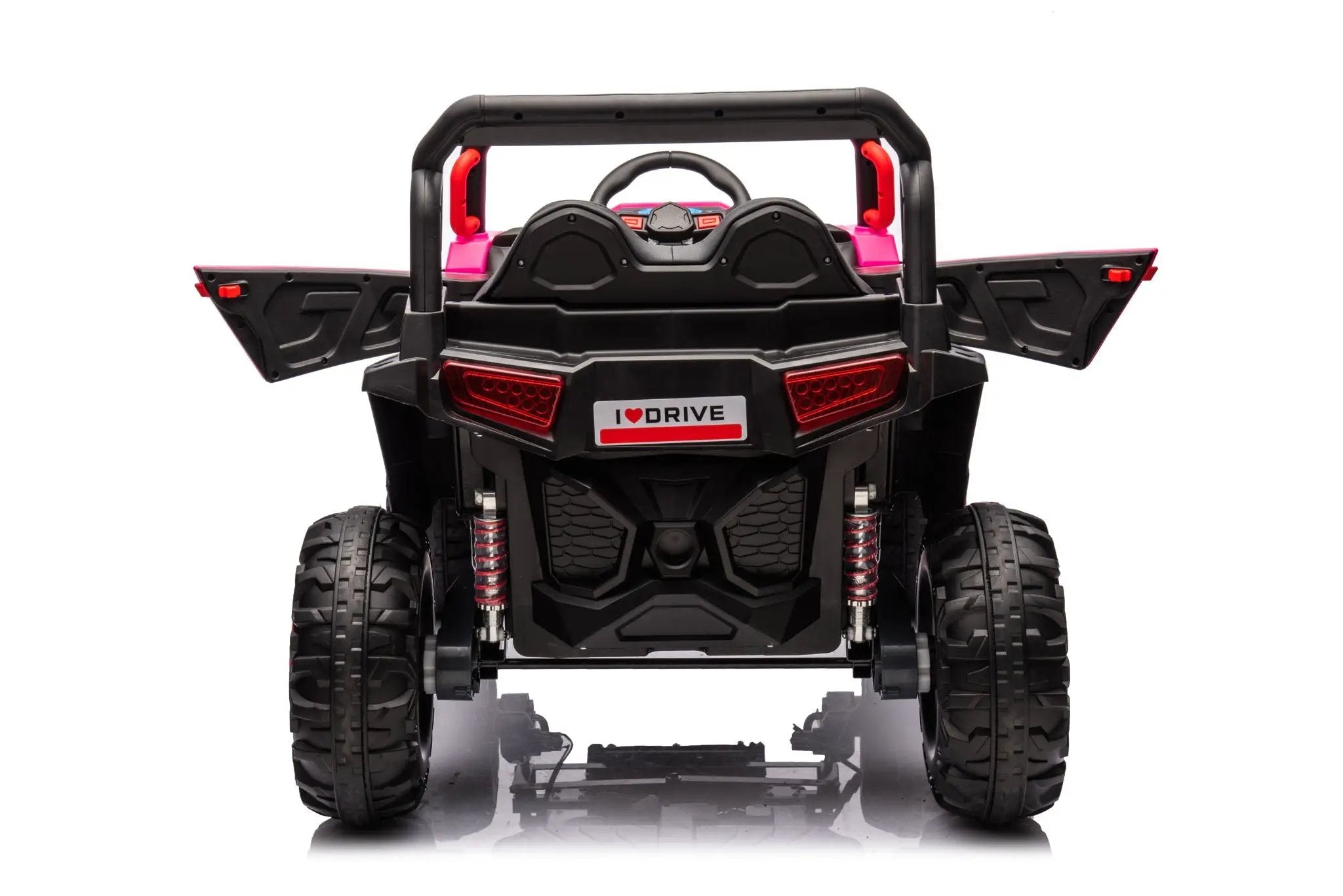 12V7A*1 30W*4 Four-Wheel Drive Seat One Button Start, Forward And Backward, High And Low Speed, Music, Front Light, Power Display, Two Doors Can Open, 2.4G R / C, Seat Belt Four Wheel Absorber by HouseOfZazla