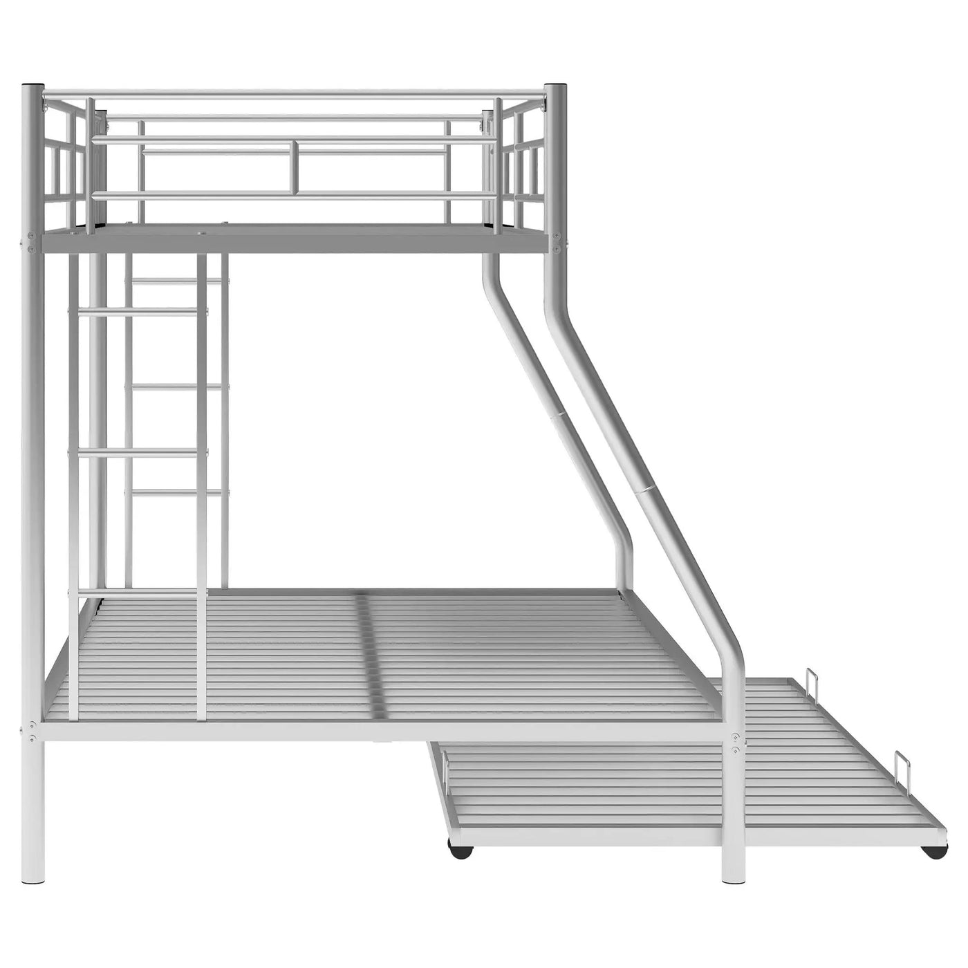 Bunk Bed With Steel Frame And Trundle, 2 Side Ladders by Unique Piece Furniture