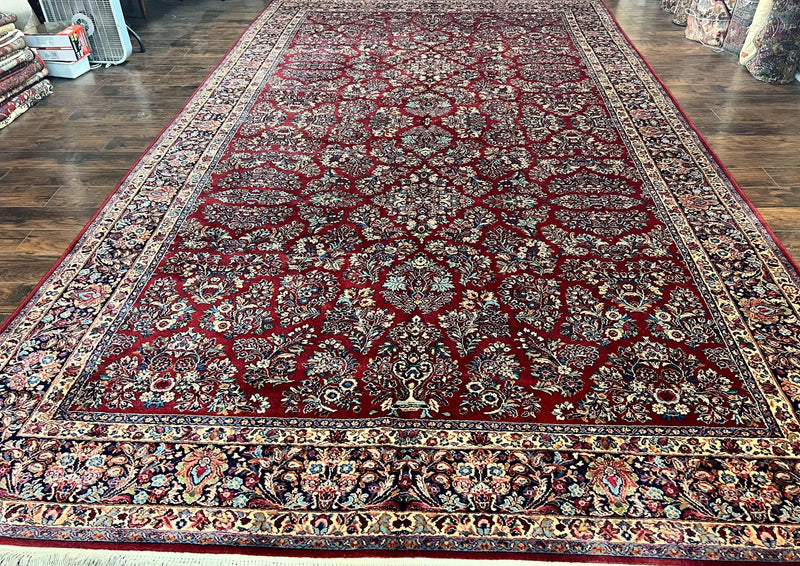 Karastan Rug 10x18 Red Sarouk #785, Wool Karastan Carpet, Original 700 Series, Vintage Discontinued Large Oriental Rug by Jewel Rugs