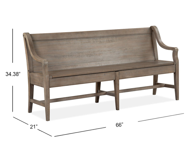Paxton Place - Bench With Back - Dovetail Gray, photo 4 of 7