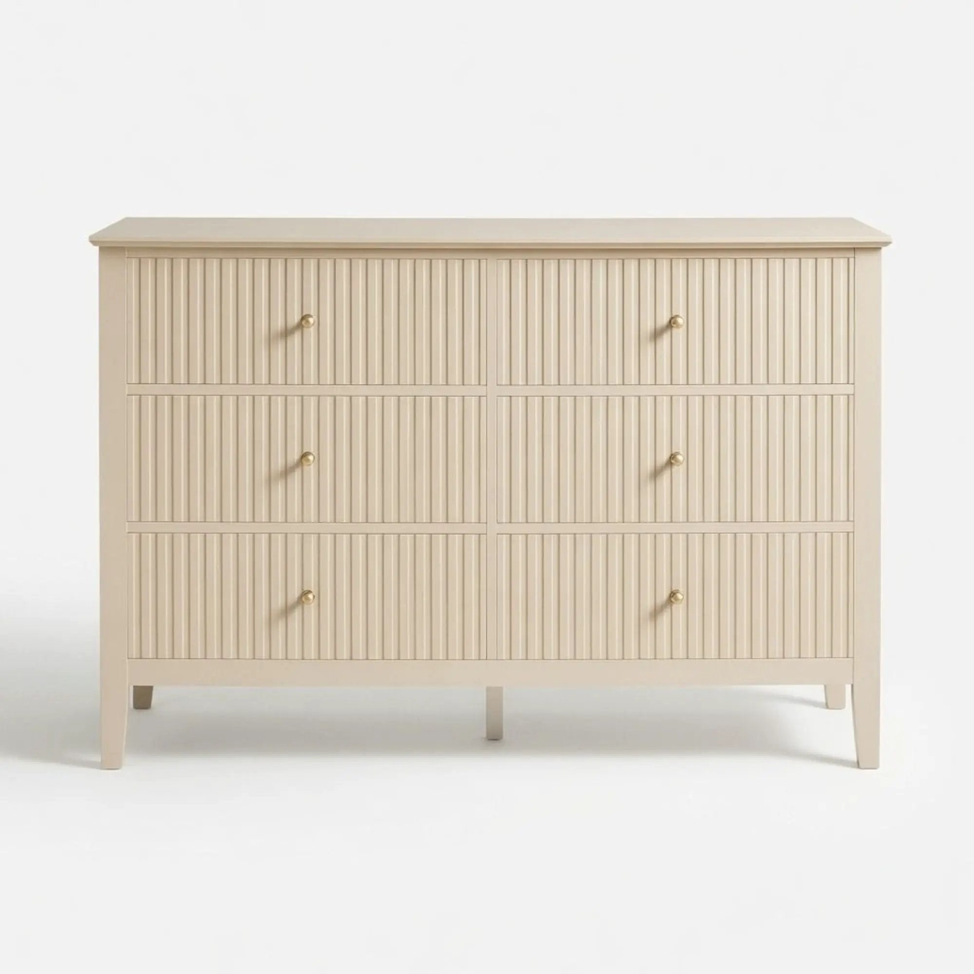 Modern 6 Drawer Fluted Dresser by HouseOfZazla