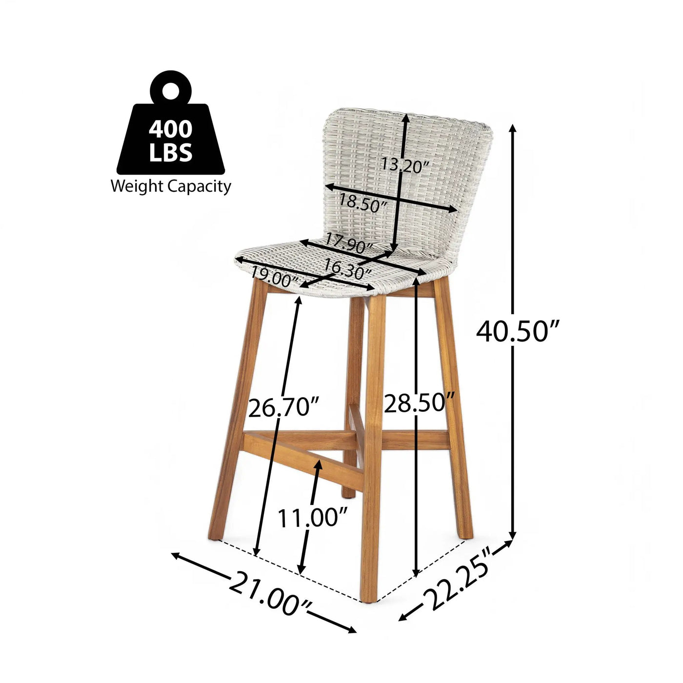 Lymington Outdoor Bar Stool Set of 2 by HouseOfZazla