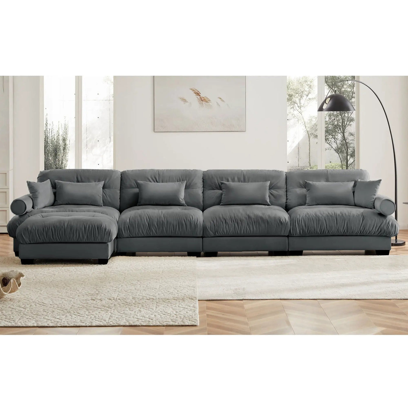 Super Comfort Oversized Modular Sectional Sofa With Movable Ottoman by HouseOfZazla