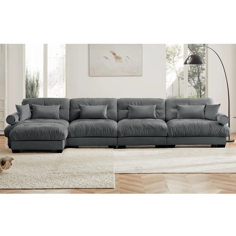Super Comfort Oversized Modular Sectional Sofa With Movable Ottoman by Unique Piece Furniture