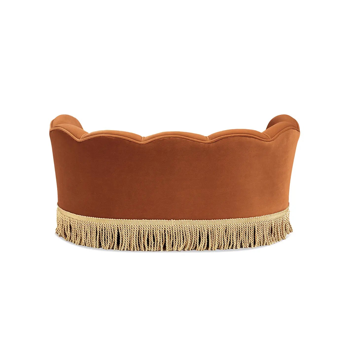 Clara 34.5" Scalloped Pet Sofa Bed, Medium, Burnt by HouseOfZazla